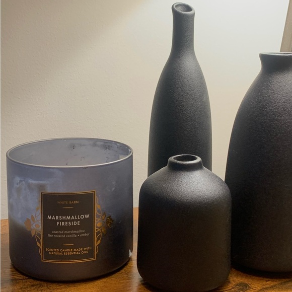unbranded Other - 3 Ceramic Vases Decor Matte Black New in Box
